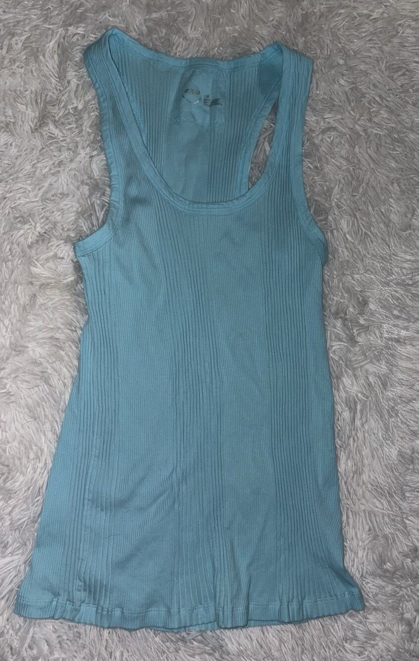 Aerie Women’s L Pale Turquoise Knit Racerback Tank Top. Cute, Comfortable